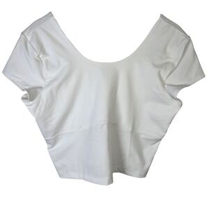 Under Armour Womens Meridian SS Fitted Crop Top White‎ XL Athletic Yoga Gym NWOT